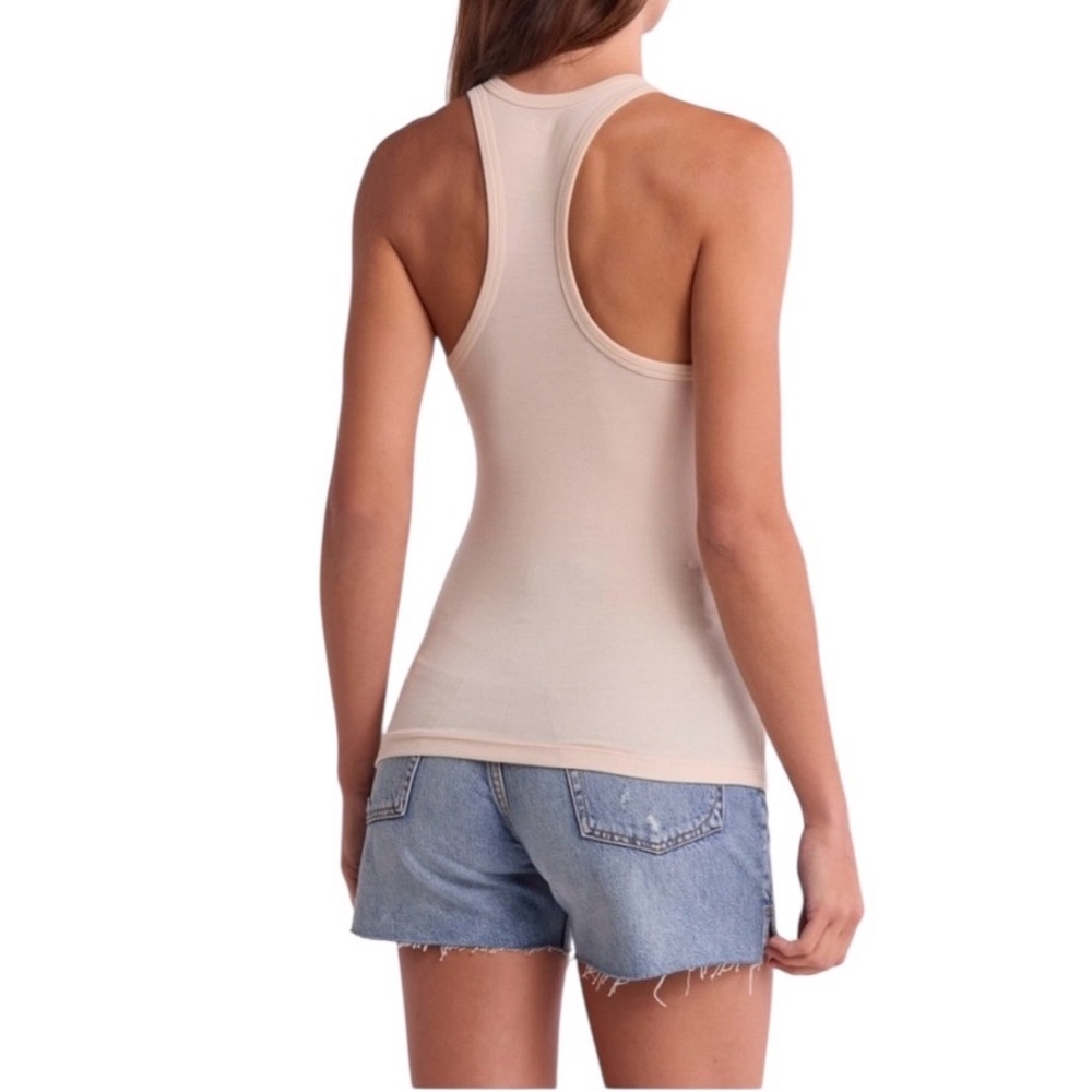 NWT AG Jeans Orso Tank Slim Fit Ribbed Racerback Pink Size Medium - Picture 2 of 9